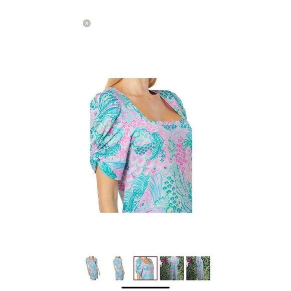 Lilly Pulitzer Haydn Short Sleeve Dress in multi banana split cotton size XS NWT - Picture 3 of 3